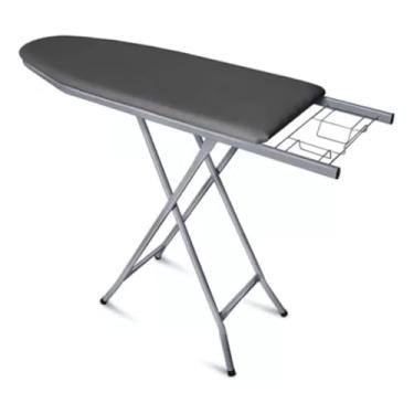 Imagem de Tábua de Passar Roupa Mesa Passadeira Extra Forte Cinza, Tábua de Passar Roupa Dobrável, Altura Ajustável