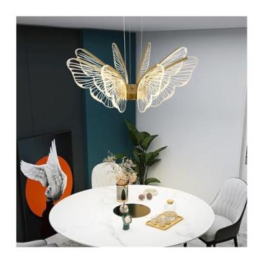 Imagem de Moderno - Lustre LED Borboleta Deluxe Base Dourada Minimalista - Iluminação para Sala de Jantar Decoração para Casa Lustre Luminária