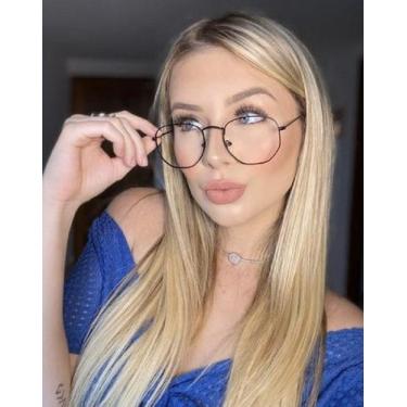Imagem de Armação Óculos Grau Feminino Hexagonal Preta - Palas EyeWear