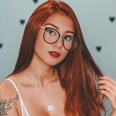 Imagem de Armação De Óculos Para Grau Feminina Redonda Jade Preta - Palas EyeWea