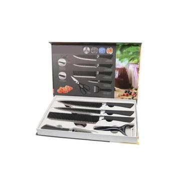 Imagem de Conjunto de facas, conjunto de cozinha com 6 facas, descascador de tes