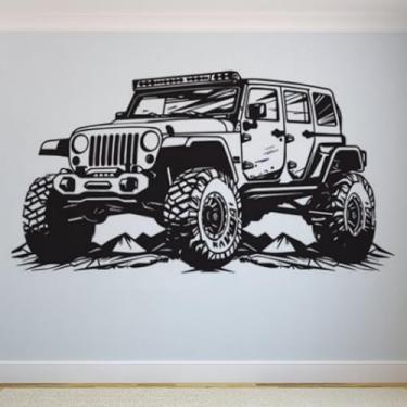 Imagem de Adesivos de parede de veículos off-road, pôsteres de parede Jeep, decalques artísticos de carro, decorações de quarto infantil, murais 130 x 101 cm
