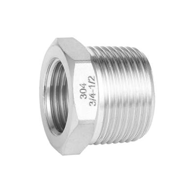 Imagem de 1 bucha redutora macho x fêmea 3/20.3 cm 1/10.2 cm 1/5.1 cm 3/10.2 cm 1'' BSP rosqueado aço inoxidável SS 304 redutor encaixe de tubulação água gás óleo (3I4-1I4)
