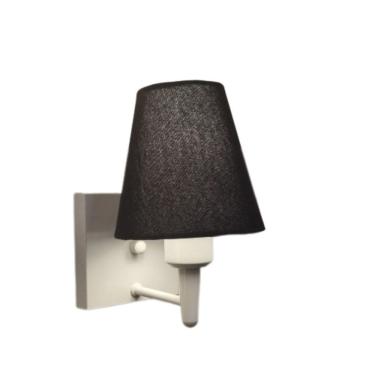 Imagem de Arandela Quadrada Md-2034 Branco Cúpula em Tecido Cone Preto - Bivolt