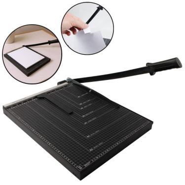 Imagem de Guilhotina Papel Facão A3 A4 Manual 10 Folhas com Trava e Guia Preta Importway Iwgpa-310pt