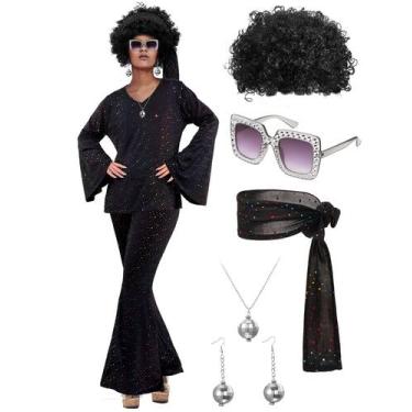 Imagem de Conjunto de fantasias, roupa de discoteca de Halloween dos anos 70 par