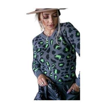 Imagem de Blusa Animal Print - IMPERIO MALHAS, Grafite com verde, UNICO