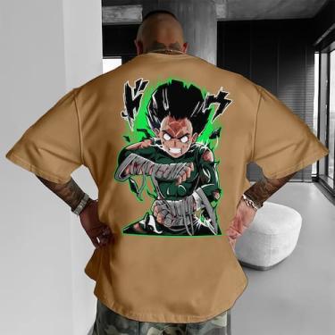 Imagem de Camiseta Oversized Academia Treino Rock Lee Portões Algodão - Fábrica,