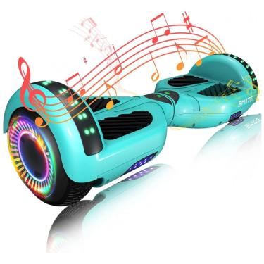 Imagem de Hoverboard SISIGAD Verde 6,5&quot; com Bluetooth, Luzes LED e Certificação UL2272 – Até 13,7 km/h, Autonomia de 12,8 km