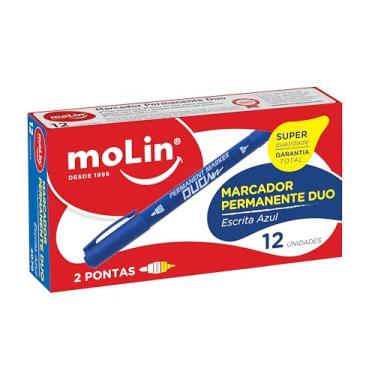 Imagem de Caneta Permanente Duas Pontas CD/DVD, Azul, Caixa com 12 Unidades