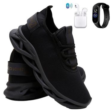 Imagem de Tênis Esportivo Para Corrida Caminhada Super Leve e Confortável + Fone + Rélogio-Masculino