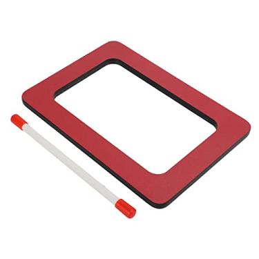 Imagem de Acouto Tambor de Mão - Instrumento de Percussão de Pele Vermelha Brilhante para Iluminação Musical e Diversão (tambor retangular)