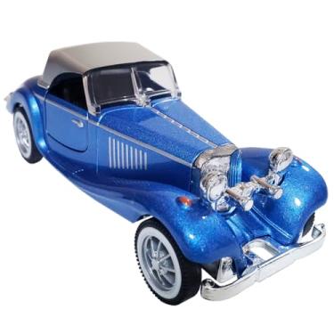 Imagem de Carrinho De Ferro Mercedes 500k Miniatura Vintage Coleção 1/32 Clássicos (Azul)