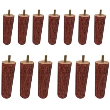 Imagem de Kit Pés para Cama Box Madeirado Envernizado 12 cm - Base de Borracha Antirruído - Madeira Maciça de Eucalipto - Parafuso com Rosca Padrão (5/16) (13)