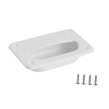 Imagem de UGPLM Alça de inspeção marítima, tampa de, alça de puxar, peça de reposição de fácil instalação, de escotilha de barco para instalações externas de, Branco