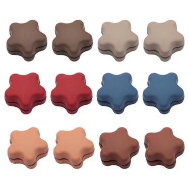Imagem de Ímãs Hijab, 12 peças de alfinetes magnéticos fortes para cachecol colorido em forma de coração/estrela, broche sem alfinete para xales, chapéus, vestidos, Poliéster, Sem Pedra Preciosa