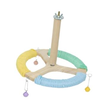 Imagem de Generic Suporte giratório de madeira para pássaros, gaiola para exercícios, academia, playground para pássaros pequenos e médios, arara