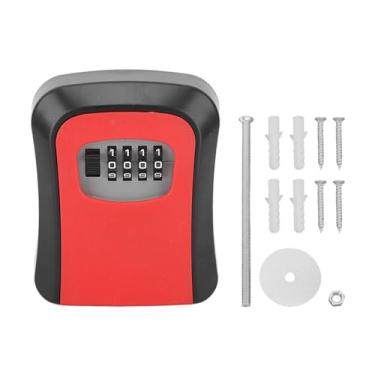 Imagem de Caixa de bloqueio de chave montada na parede com código redefinível, capacidade para 5 teclas, material ABS, seguro para armazenamento interno e externo