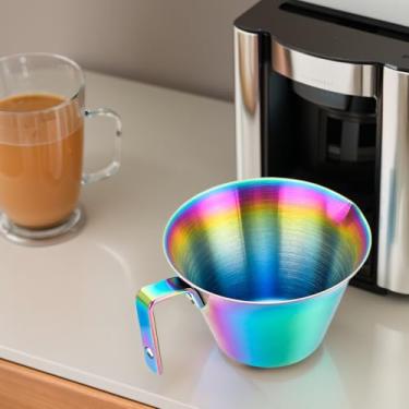 Imagem de Copo de extração de café expresso com alça de aço inoxidável 304 copo medidor de chá de leite utensílio de café 100 ml com copo de escala colorido