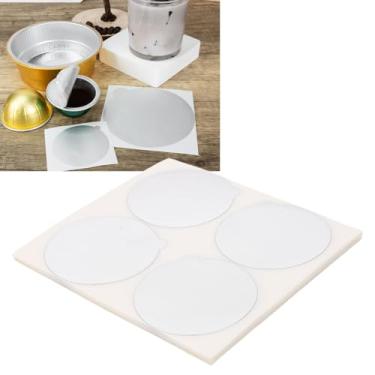 Imagem de GOWENIC 100 Selos das Tampas da Folha de Alumínio Dos Pces, Selos Autoadesivos da Vagem do café para a Substituição, Casca Fácil, para Copos do Bolo das Latas de chá das Cápsulas de café (60MM)