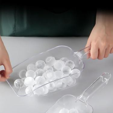 Imagem de Colher de gelo branca de plástico transparente, colher utilitária de cozinha comercial para restaurante para balde de gelo, pipoca, grãos de café (extra grande)