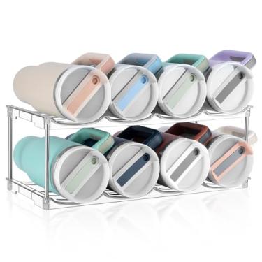 Imagem de Organizador de garrafa de água empilhável, suporte de garrafa de água com compartimento grande para copo Stanley de 1,134 g, organizador de armazenamento de cozinha para acessórios de copo Stanley