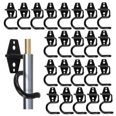 Imagem de TAICHEUT Pacote com 24 suportes de alça de esfregão de vassoura, tipo S, suporte de parede, ganchos de garagem de metal resistente para vassouras, esfregões, pás, ancinhos, preto
