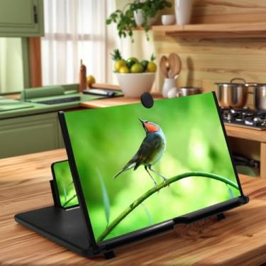 Imagem de Lupa universal de tela de telefone com amplificador tipo puxador, visualizador de vídeo HD, suporte preguiçoso de mesa para entretenimento doméstico
