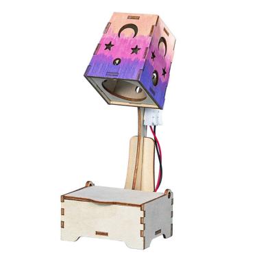 Imagem de Kit de experimentos científicos STEM para crianças com abajur de madeira