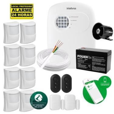 Imagem de Kit Alarme Intelbras C/ Sensores 8 Infra Pet E 2 Magnéticos