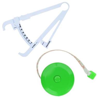 Imagem de Kit Avaliacao Fisica Medir Gordura Corporal Fita Metrica Imc Adipometr