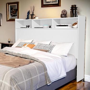 Imagem de Cabeceira Com Nichos Melissa Queen Branco Cambel