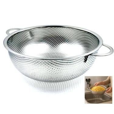 Imagem de Escorredor Inox Macarrao Massas Legumes Frutas Verduras Versatil Cozinha Residencial Co...