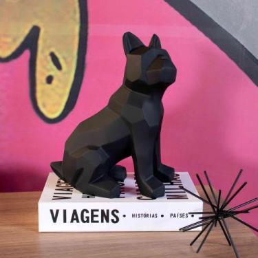 Imagem de Escultura Decorativa Cachorro Em Resina Preto 26x20cm - D'Rossi