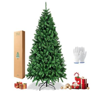Imagem de Trailabo Árvore de Natal Luxo Pinheiro, 1.8M 900 Galhos, Folhagem Exuberante e Bela Decoração Festiva. Perfeito para Presentes e Decorações de Natal, Equipado com Luvas de Instalação (Verde-2)