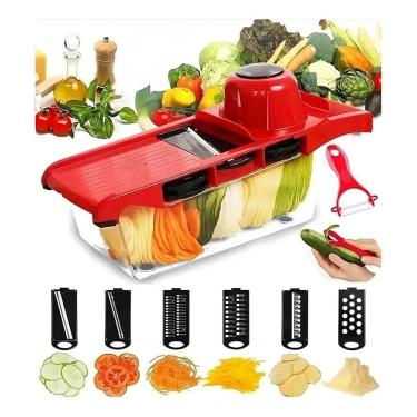 Imagem de 2X 6 Em 1 Mandoline Slicer Nicer E Fatiador Cortador De Legu