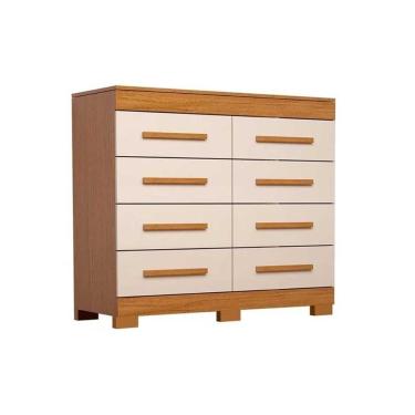 Imagem de Cômoda Casal Nalu C- 8 Gavetas Cinamomo-off White - Acp