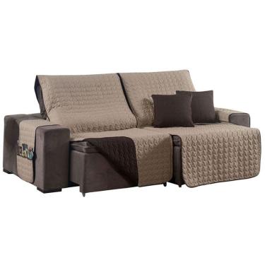 Imagem de Protetor De Sofá Retrátil Shield Hipercal 400 Fios Dupla Face 2,20m - Caqui/tabaco