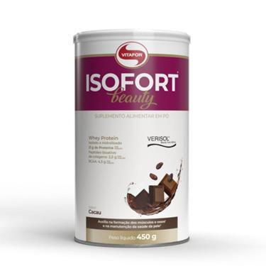 Imagem de Isofort Beauty Whey Protein Isolado Vitafor 450g Cacau