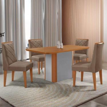 Imagem de Mesa De Jantar Isadora 120 Tampo Mdf Laminado - 4 Cadeiras