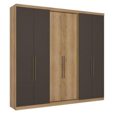 Imagem de Guarda Roupa Casal Passione Ultra 6 Portas Capuccino Cacau Acetinado - Thb