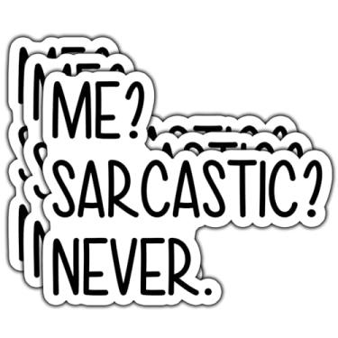 Imagem de (3 peças) Adesivo Me Sarcastic Never com citação engraçada decalques sarcásticos adesivo de vinil à prova d'água para livros, laptops, telefone, garrafas de água, copo Kindle de 7,6 cm