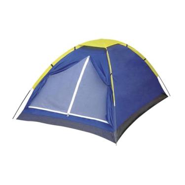 Imagem de Barraca de Camping 3 Pessoas – Fibra de Vidro Reforçada, Anti-Vazamento, Mosquiteiro, FPS 100, Resistente à Chuva Fácil de Montar, Bolsa de Transporte – Azul