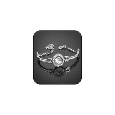 Imagem de Topty Pulseira feminina de tênis de zircônia cúbica, banhada a ouro branco, pulseira deslizante de cristal CZ ajustável, design clássico ajustável, prata ouro rosa, Medium, Aço inoxidável, Sem Pedra