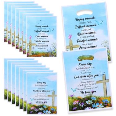 Imagem de Corbekel 100 peças de sacos de presente religiosos com alças, bolsa floral cristã para doces, bolsa de guloseimas para mulheres, artigos de festa da igreja, decoração de lembrancinhas de festa