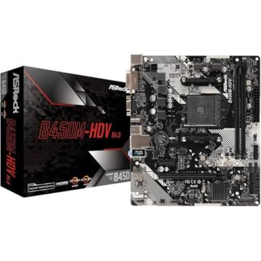 Imagem de Placa mãe ASRock B450M-HDV R4.0 (AM4/DDR4/HDMI/DVI-D/M.2/6x USB 3.1) - B450M-HDV R4.0