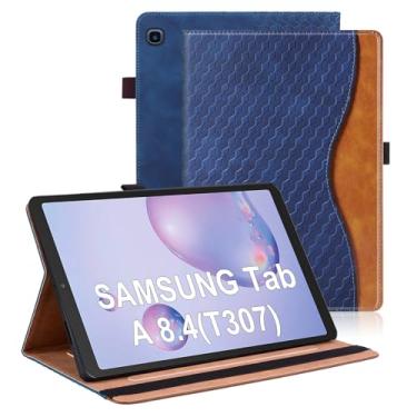Imagem de Varohix Capa para Samsung Galaxy Tab A 8.4 2020 Modelo SM-T307 Multi-Angle Stand Folio Cover PU Leather with Card Pocket Tab T307, Azul
