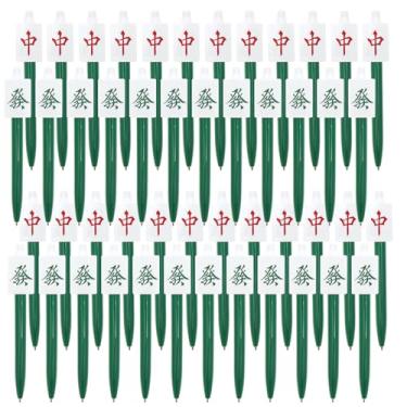 Imagem de 48 peças de canetas esferográficas Mahjong, presentes chineses engraçados de Mahjong para mulheres/homens, caneta compacta portátil de favores de Mahjongs para amantes de mahjong, escritório, casa