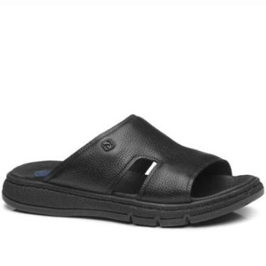 Imagem de Chinelo Pegada Masculino em Couro Preto 134302-04-Masculino