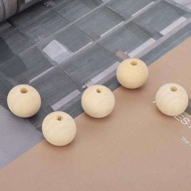 Imagem de Domary Kit de Contas de Madeira DIY Acessórios de Material de Joias 100 Unidades Redondas para Colar de Pulseira